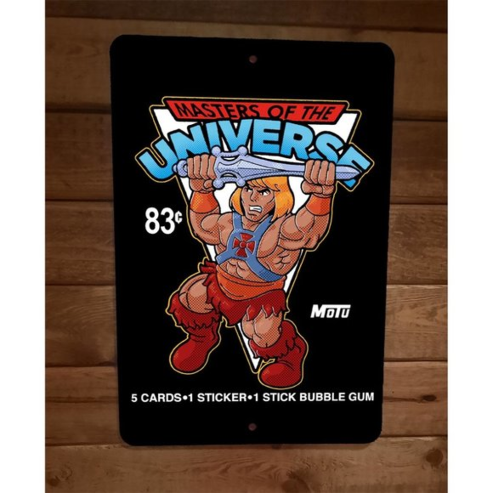 He Man Masters‎ of the Universe Wax Card Pack 8x12 Metal Wall MOTU Sign